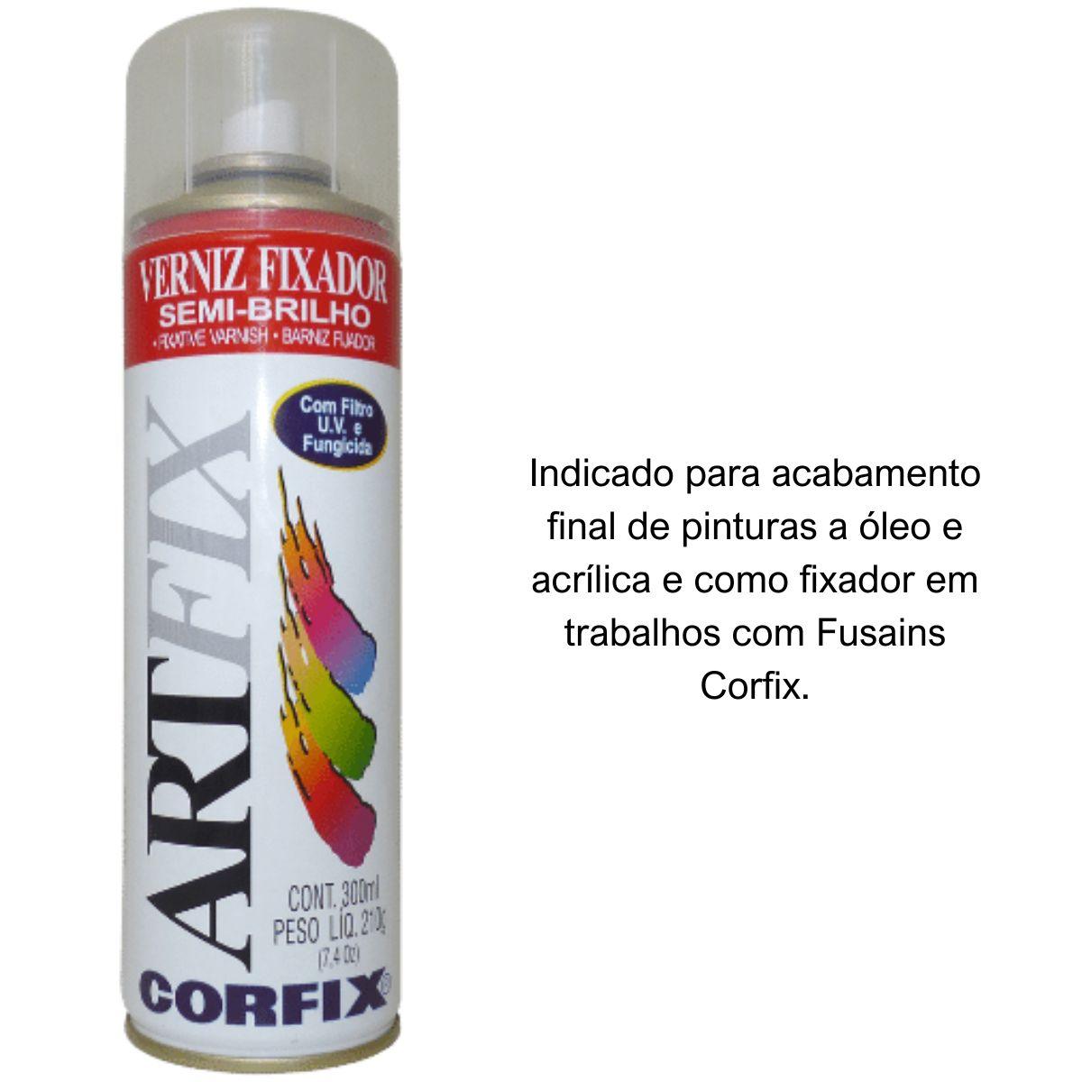 Verniz Fixador Spray Semi-Brilho Corfix 300ml - Palácio da Arte