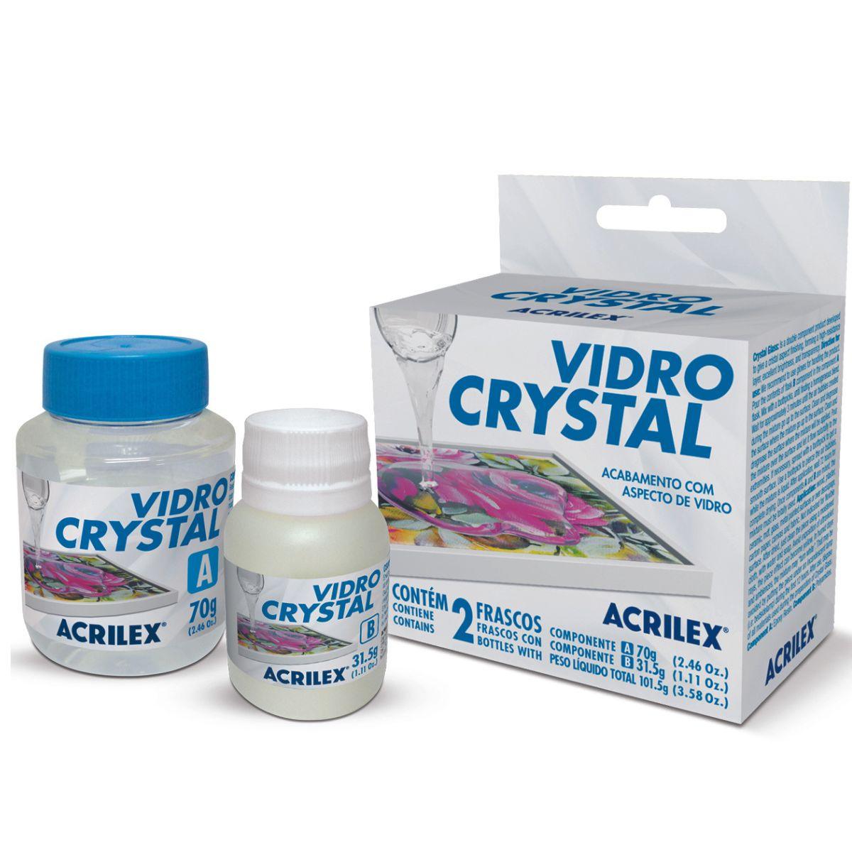 Verniz Vidro Acrilex Crystal Acabamento com Aspecto de Vidro 101.5g - Palácio da Arte