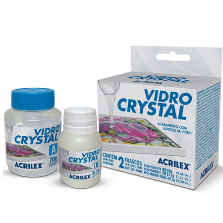 Verniz Vidro Acrilex Crystal Acabamento com Aspecto de Vidro 101.5g - Palácio da Arte