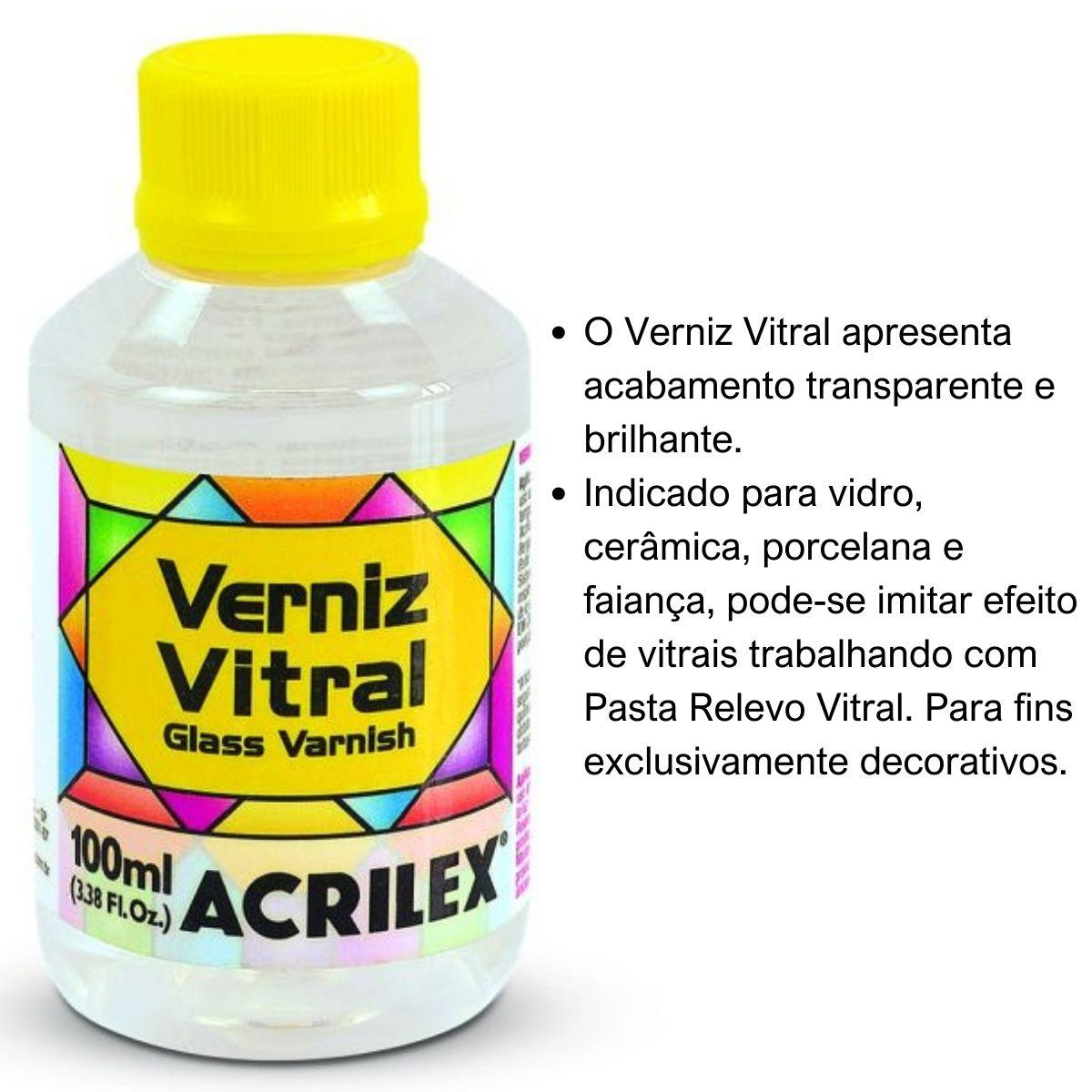 Verniz Vitral Acrilex 100ml Incolor - Palácio da Arte