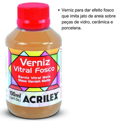 Verniz Vitral Fosco Acrilex 100ml Incolor - Palácio da Arte