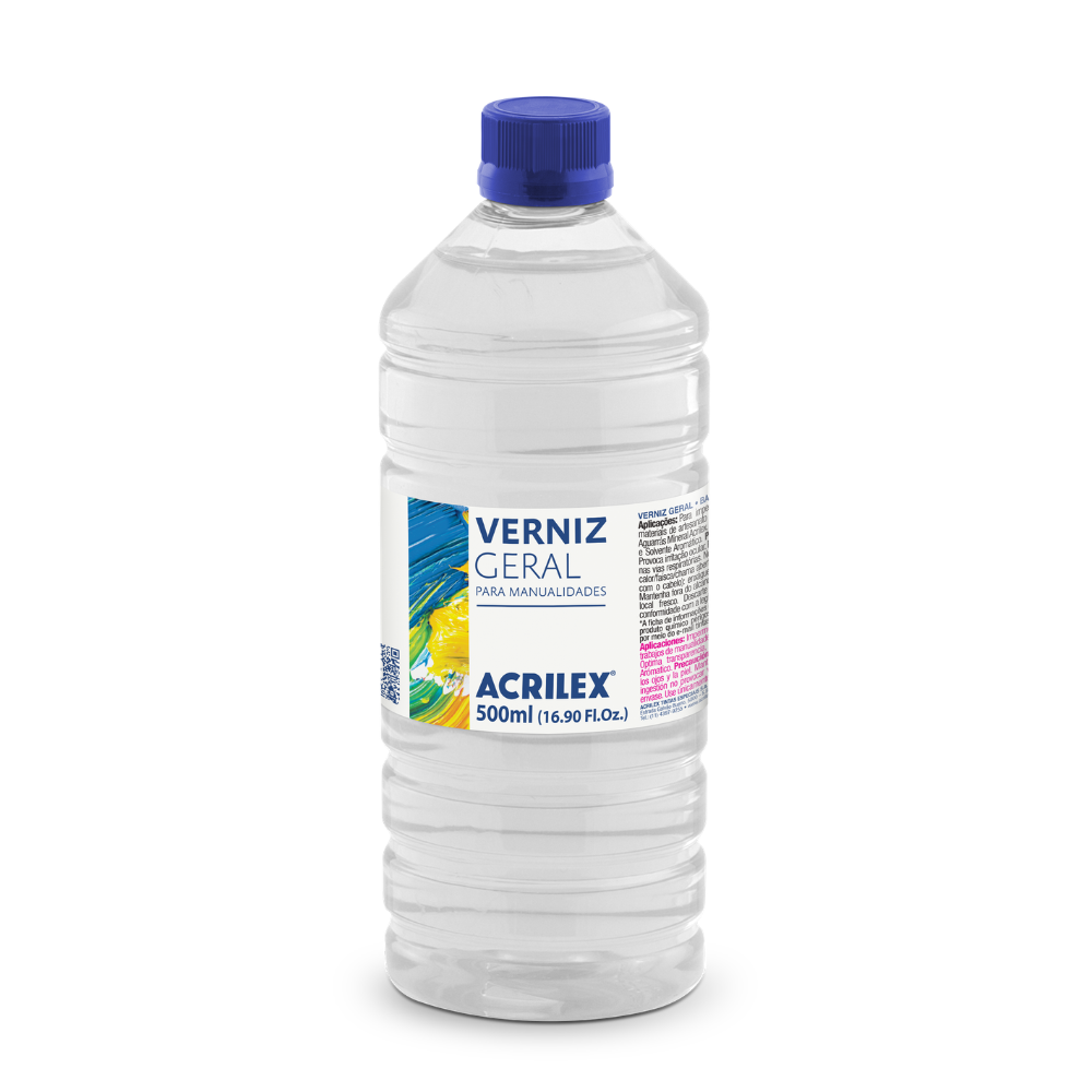 Verniz Geral Acrilex Brilhante 500ml Brilho e Rendimento