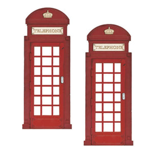 Aplique Decorativo 5cm LMAP-069 Telefone Londres com 2 unidades em MDF Litocart