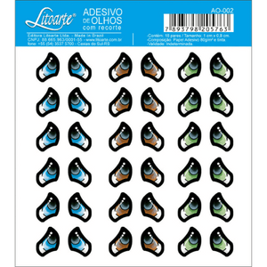 Adesivo de Olhos Litoarte 10x10cm AO-002 Modelo II 18 Pares - Palácio da Arte