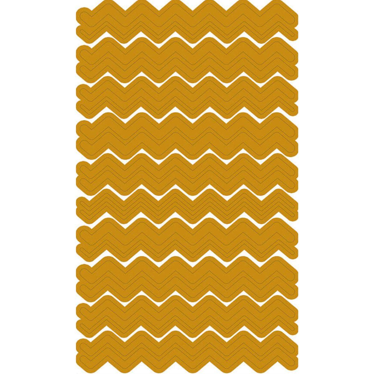Adesivo de Papel Litoarte 10x18cm ADL3H-009 Zigue-Zague Dourado - Palácio da Arte