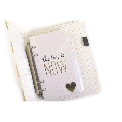 Agenda Organizadora American Crafts WER043 20,5x15cm Capa de Couro Listras Dourado - Palácio da Arte