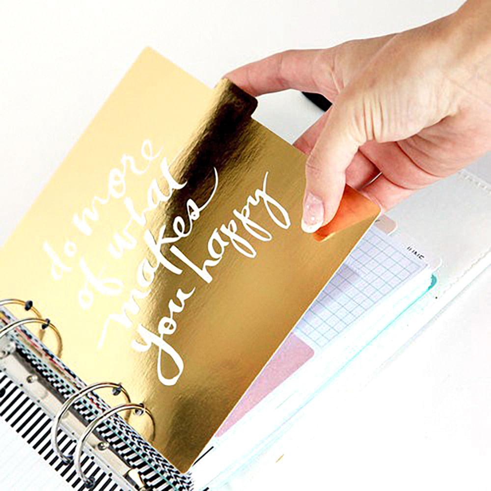 Agenda Organizadora American Crafts WER044 22,5x20,5cm Capa de Couro Poá Dourado - Palácio da Arte