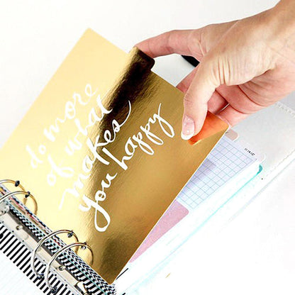 Agenda Organizadora American Crafts WER044 22,5x20,5cm Capa de Couro Poá Dourado - Palácio da Arte
