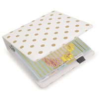 Agenda Organizadora American Crafts WER044 22,5x20,5cm Capa de Couro Poá Dourado - Palácio da Arte