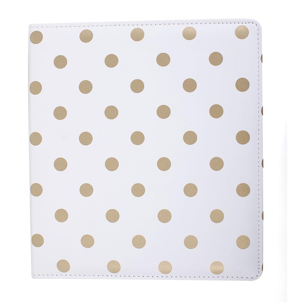 Agenda Organizadora American Crafts WER044 22,5x20,5cm Capa de Couro Poá Dourado - Palácio da Arte