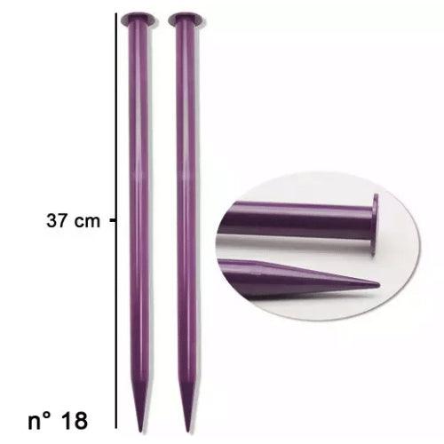 Agulha para Tricô Milward Plástica RoxoD973018 38x1,8cm - Palácio da Arte