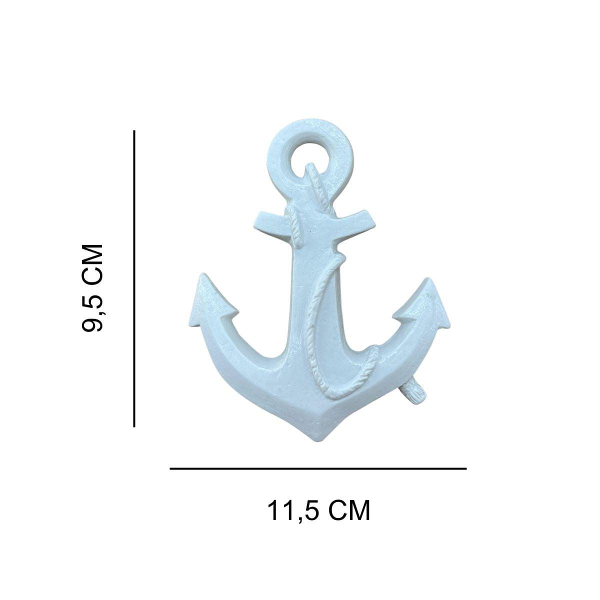 Aplique Âncora de Navio 11,5x9,5x1cm Resina - Palácio da Arte