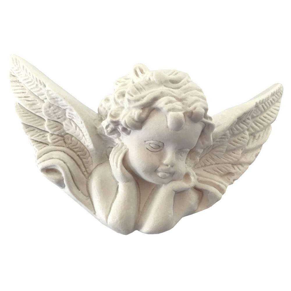 Aplique Anjo de Bruço 6,2x10,3cm Resina - Palácio da Arte