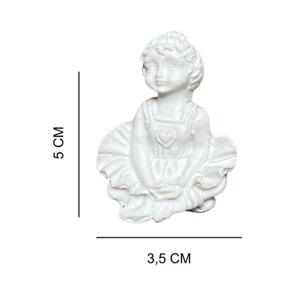 Aplique Bailarina Mini 5x3,5cm com 2 unidades Resina - Palácio da Arte