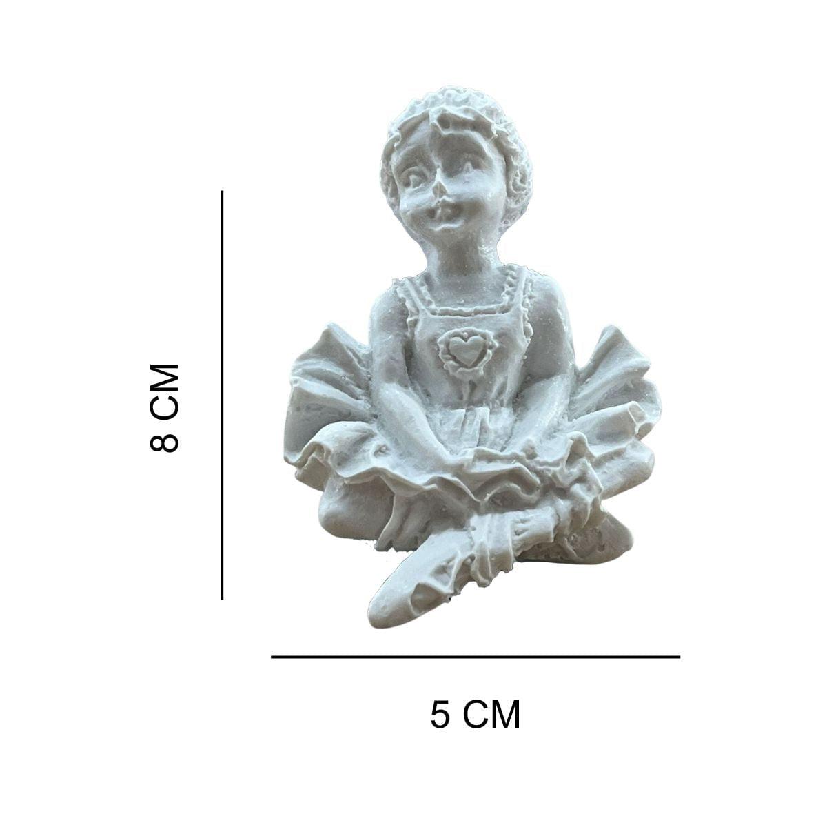 Aplique Bailarina Sentada Perna Cruzada 8x5,5cm Resina - Palácio da Arte