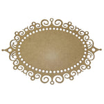 Aplique Base para Crochê Oval Arabesco 23x34,8cm em MDF - Palácio da Arte