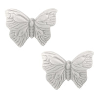Aplique Borboleta com Relevo 4x5,5cm com 2 unidades Resina - Palácio da Arte