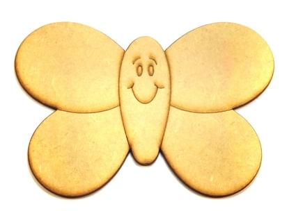 Aplique Borboleta Sorrindo 7x5cm em MDF - Palácio da Arte