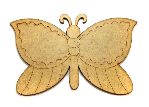 Aplique Borboletas 4 Asas 11x7cm em MDF - Palácio da Arte