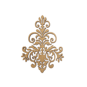 Aplique Brasão Arabesco 8x6,5cm em MDF - Palácio da Arte