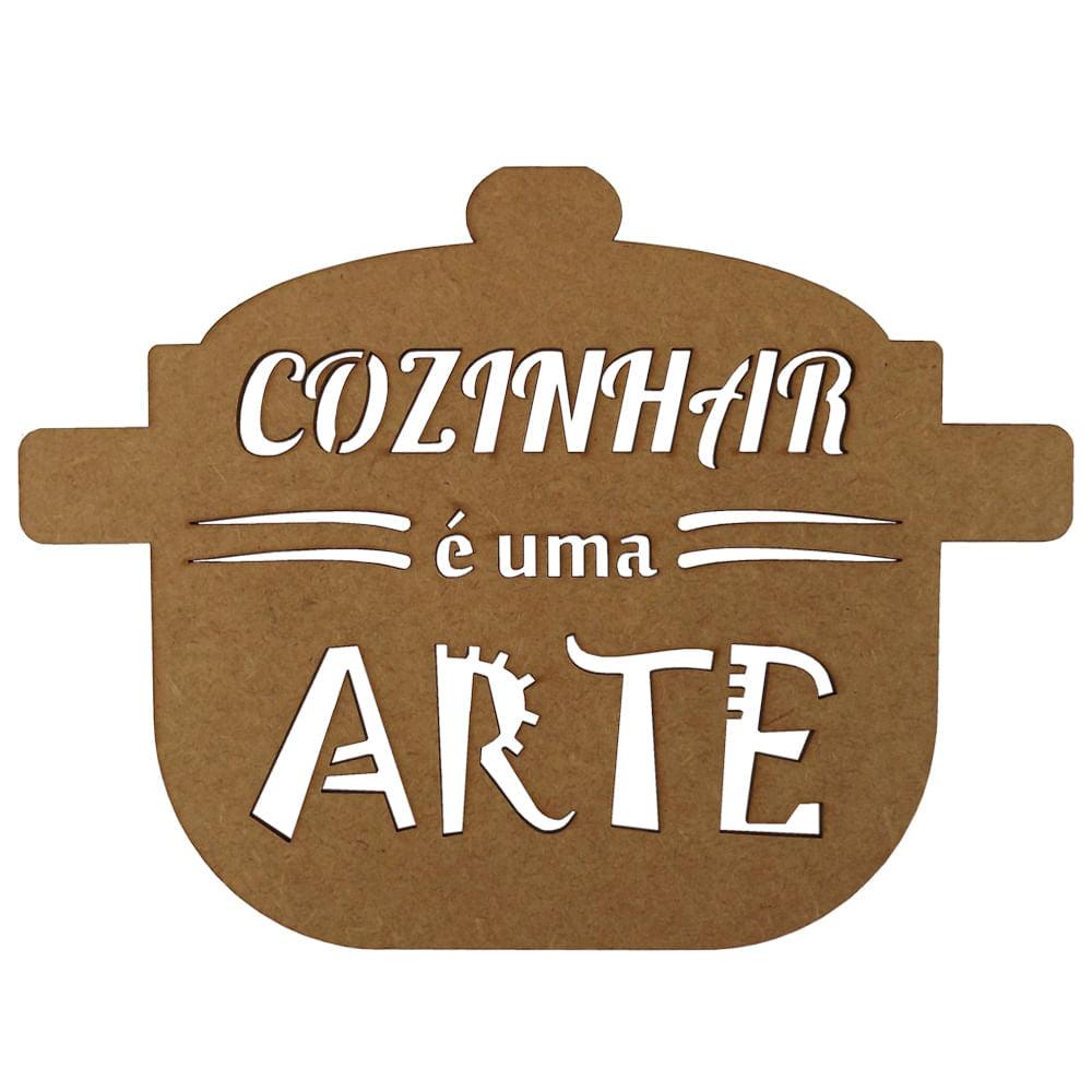 Aplique Caçarola Cozinhar é uma Arte 18,8x25cm em MDF - Palácio da Arte