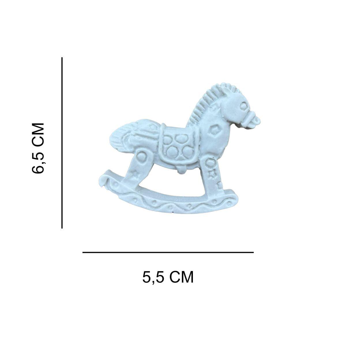 Aplique Cavalo de Balanço Estrela 6,5x5,5cm Resina - Palácio da Arte