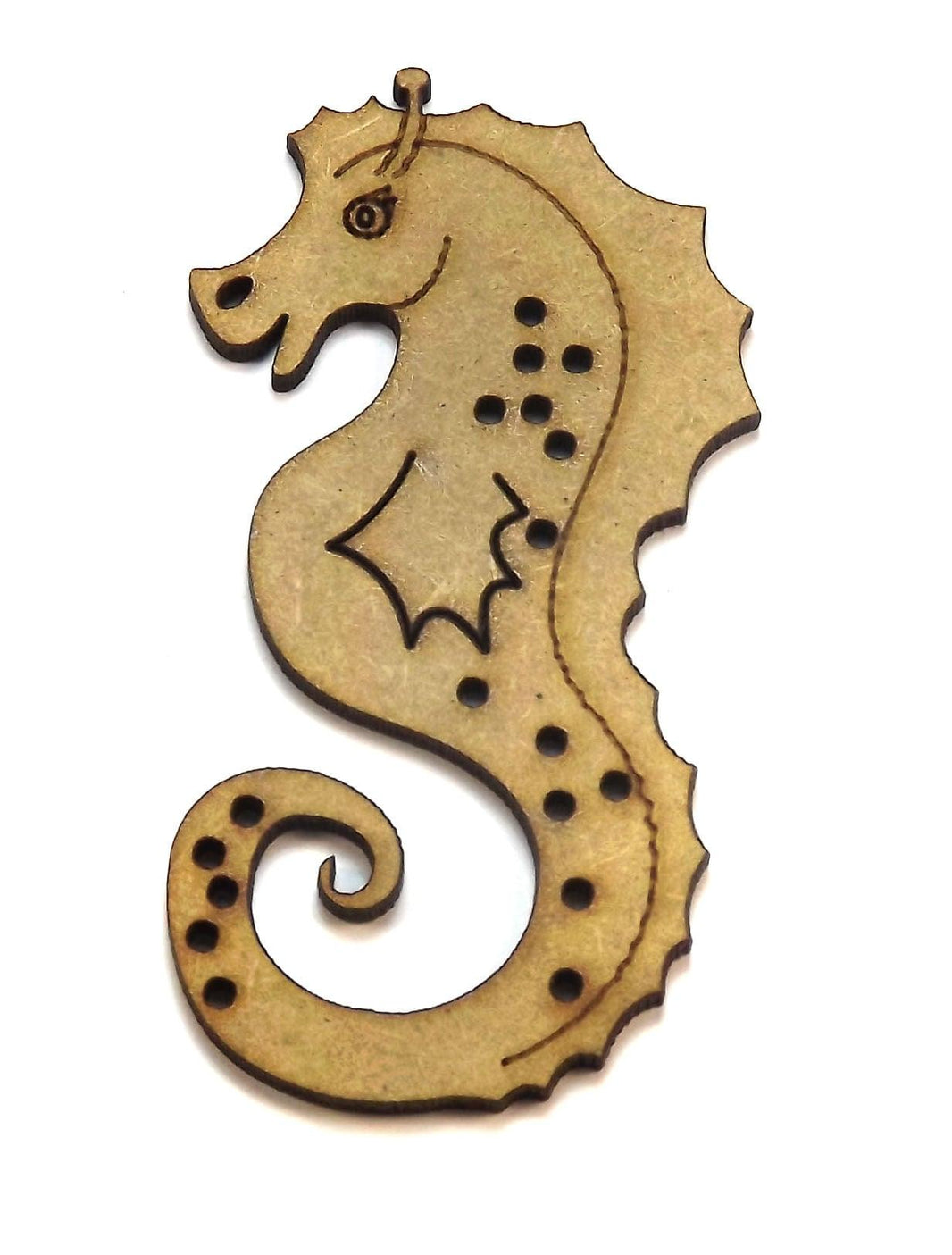 Aplique Cavalo Marinho Vazado 5x8cm em MDF - Palácio da Arte