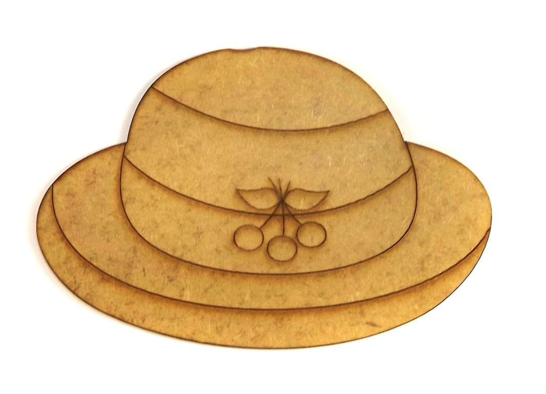 Aplique Chapeu Feminino Frutas 7x5cm em MDF - Palácio da Arte