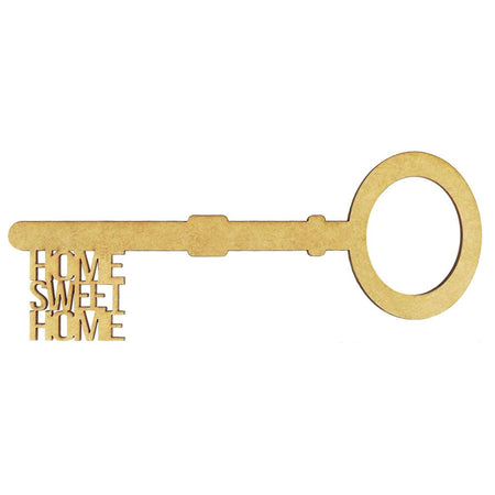 Aplique Chave Home Sweet Home 10x4cm em MDF - Palácio da Arte
