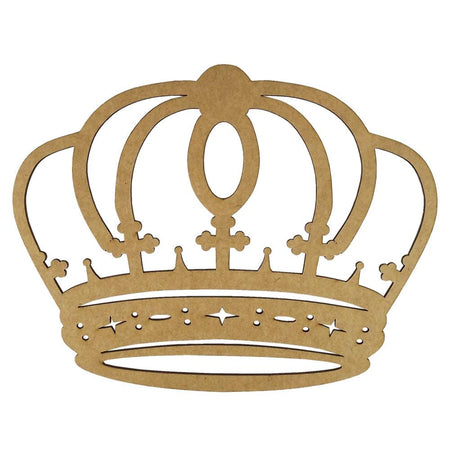 Aplique Coroa Arredondada 10x7,8cm em MDF - Palácio da Arte