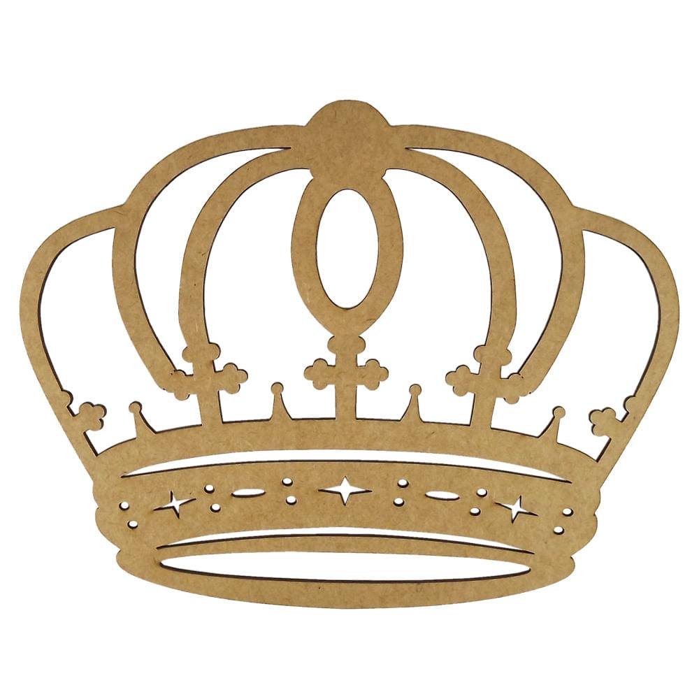 Aplique Coroa Arredondada 15x12cm em MDF - Palácio da Arte