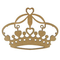 Aplique Coroa com Corações 20x15cm em MDF - Palácio da Arte