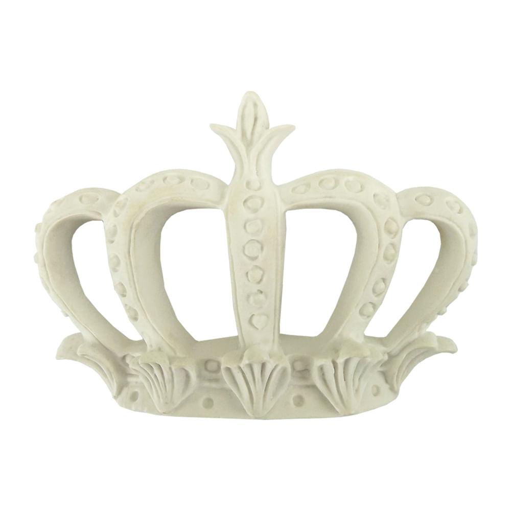 Aplique Coroa Trabalhada Vazada 12,5x9,5cm Grande Resina - Palácio da Arte