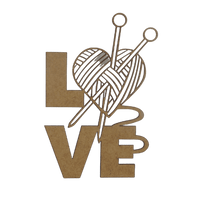 Aplique Crochê Love 18x11cm em MDF - Palácio da Arte
