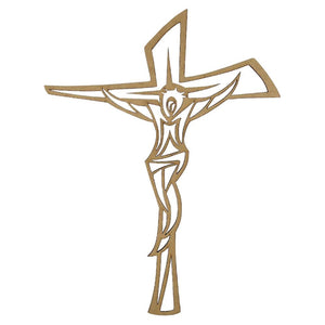 Aplique Crucifixo 15x11,3cm em MDF - Palácio da Arte