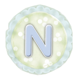Aplique Decorativo 10cm LMAPC-279 Placa Letra N Azul em MDF Litocart - Palácio da Arte