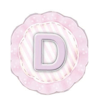 Aplique Decorativo 10cm LMAPC-295 Placa Letra D Rosa em MDF Litocart - Palácio da Arte