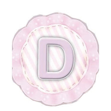 Aplique Decorativo 10cm LMAPC-295 Placa Letra D Rosa em MDF Litocart - Palácio da Arte