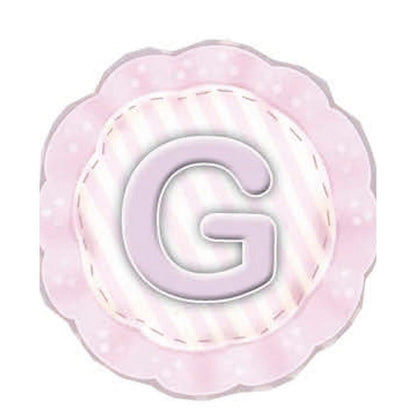 Aplique Decorativo 10cm LMAPC-298 Placa Letra G Rosa em MDF Litocart - Palácio da Arte