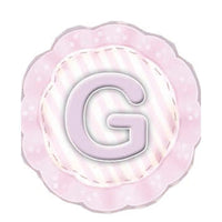 Aplique Decorativo 10cm LMAPC-298 Placa Letra G Rosa em MDF Litocart - Palácio da Arte