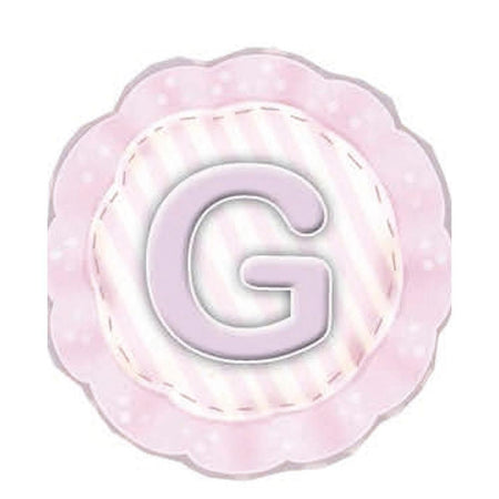 Aplique Decorativo 10cm LMAPC-298 Placa Letra G Rosa em MDF Litocart - Palácio da Arte