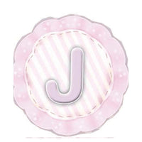 Aplique Decorativo 10cm LMAPC-301 Placa Letra J Rosa em MDF Litocart - Palácio da Arte