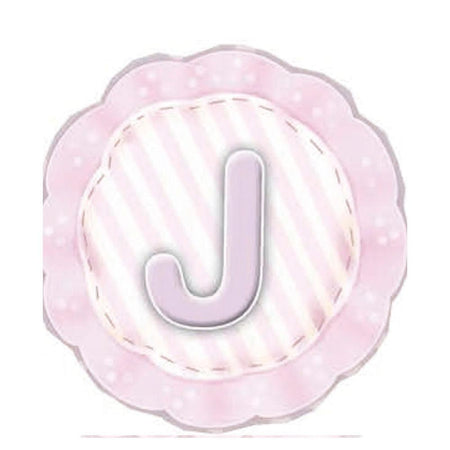 Aplique Decorativo 10cm LMAPC-301 Placa Letra J Rosa em MDF Litocart - Palácio da Arte