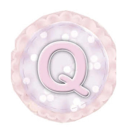 Aplique Decorativo 10cm LMAPC-308 Placa Letra Q Rosa em MDF Litocart - Palácio da Arte