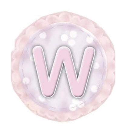 Aplique Decorativo 10cm LMAPC-314 Placa Letra W Rosa em MDF Litocart - Palácio da Arte