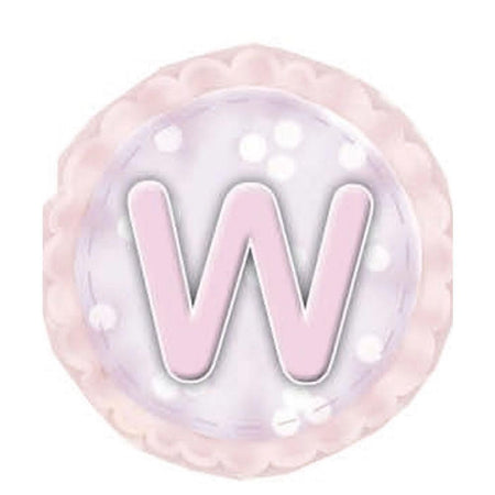 Aplique Decorativo 10cm LMAPC-314 Placa Letra W Rosa em MDF Litocart - Palácio da Arte