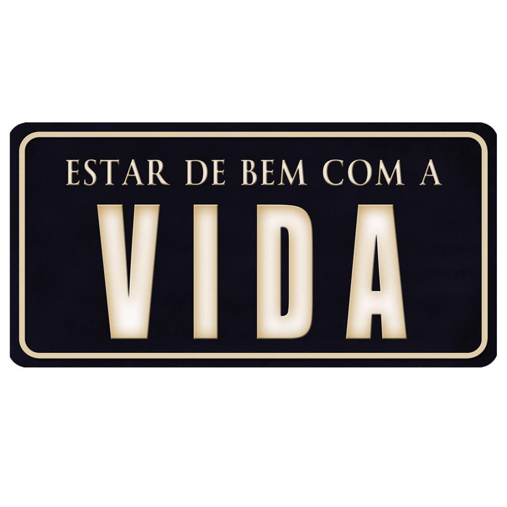 Aplique Decorativo 10cm LMAPC-438 Estar de Bem com a Vida em MDF Litocart - Palácio da Arte