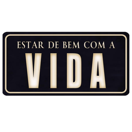 Aplique Decorativo 10cm LMAPC-438 Estar de Bem com a Vida em MDF Litocart - Palácio da Arte