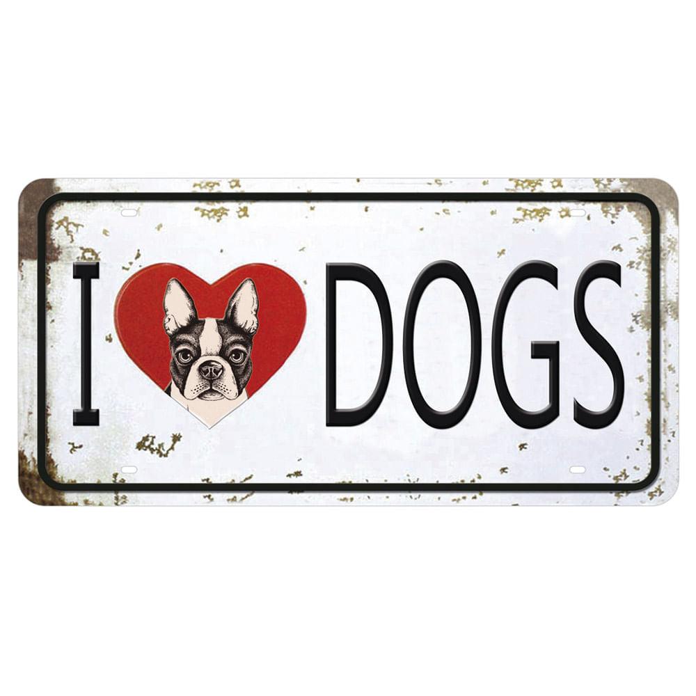 Aplique Decorativo 10cm LMAPC-444 I Love Dogs em MDF Litocart - Palácio da Arte