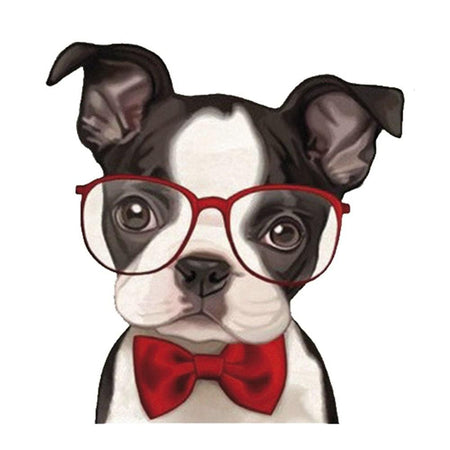 Aplique Decorativo 7cm LMAM-052 Cachorro de Óculos em MDF Litocart - Palácio da Arte